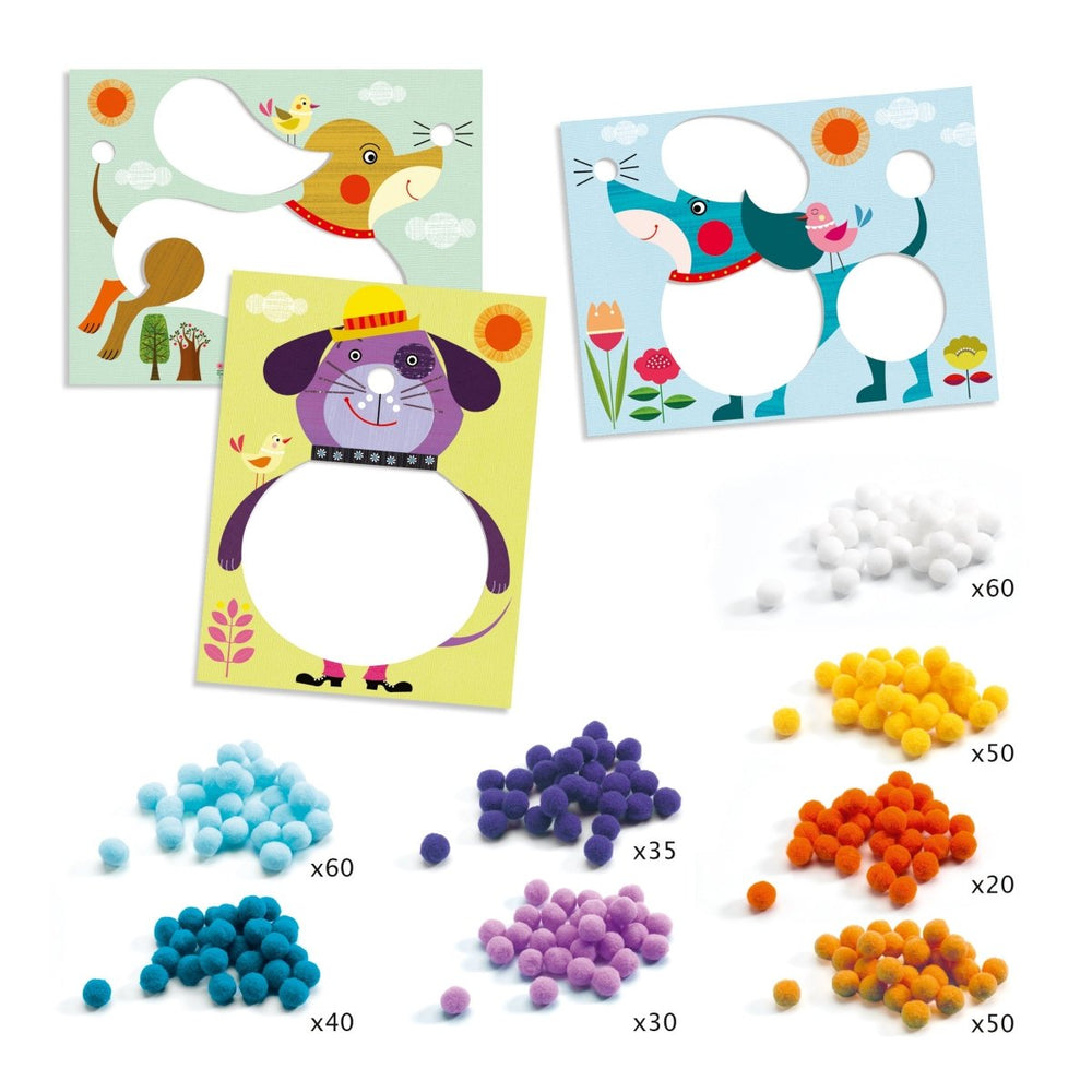 PomPom Puppies Collage Craft Kit-Craft Activity-Tools 4 Teaching-Classroom Decor and More