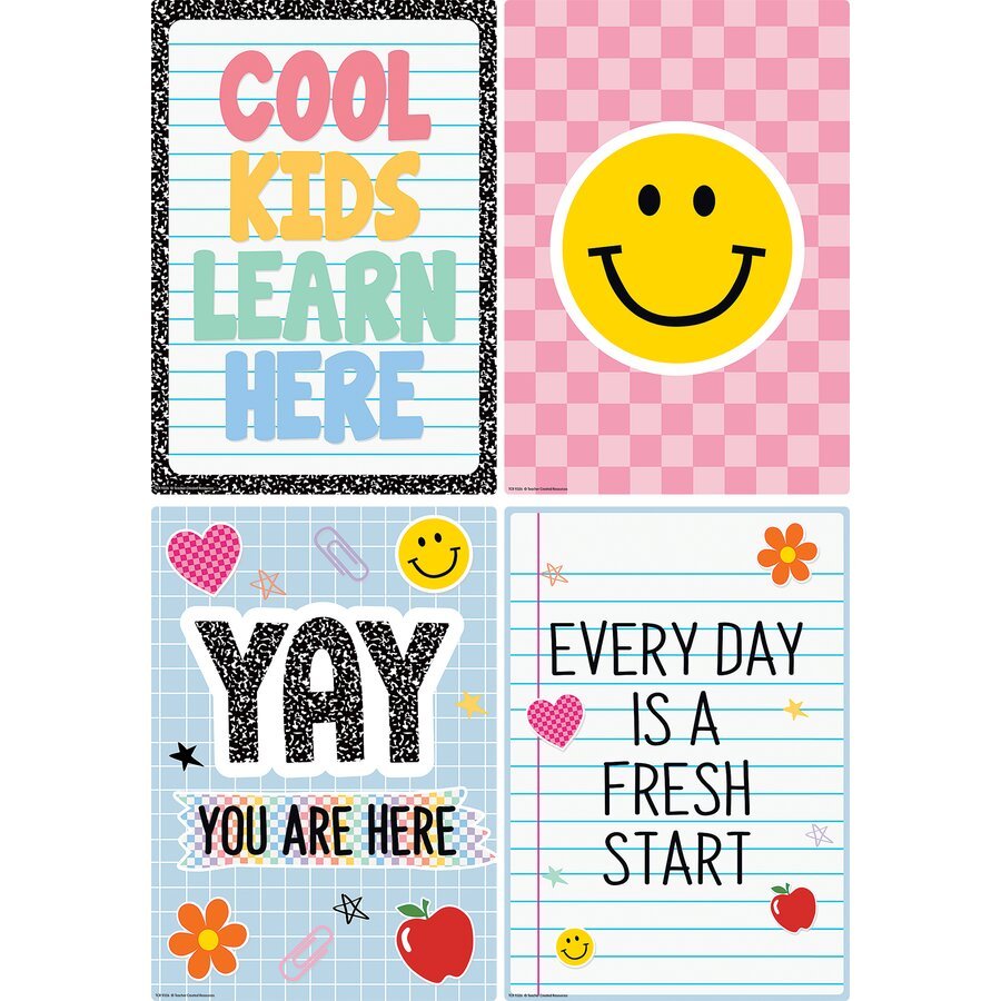 Cool for School Positive Sayings Small Poster Pack-Posters-Tools 4 Teaching-Classroom Decor and More