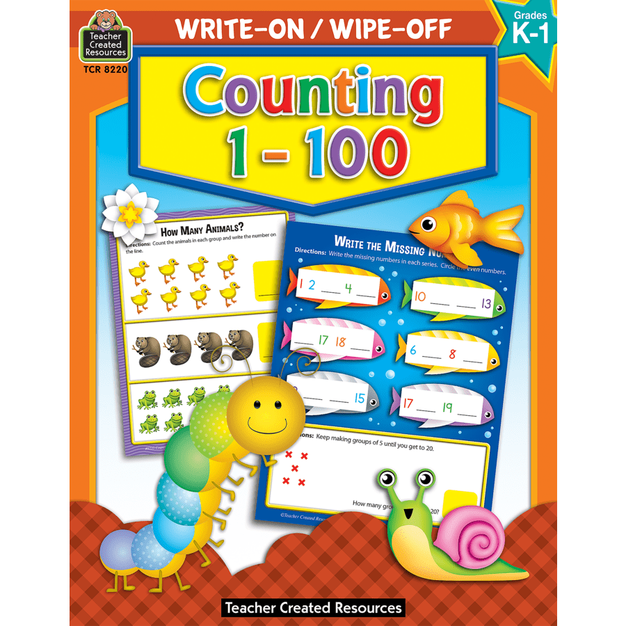 Write-On/Wipe-Off Book: Counting 1-100-Math Books-Tools 4 Teaching-Classroom Decor and More