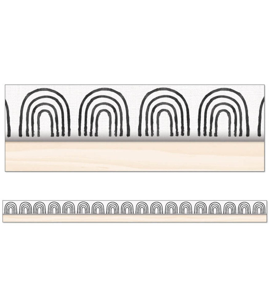 Creatively Inspired Black & White Rainbows Straight Bulletin Board Borders-Borders-Tools 4 Teaching-Classroom Decor and More