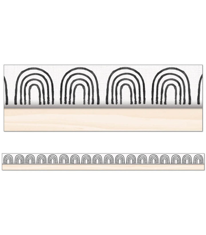 Creatively Inspired Black & White Rainbows Straight Bulletin Board Borders-Borders-Tools 4 Teaching-Classroom Decor and More