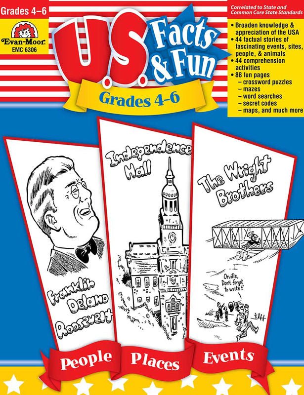 U.S. Facts & Fun, Grades 4-6-Social Studies Books-Tools 4 Teaching-Classroom Decor and More