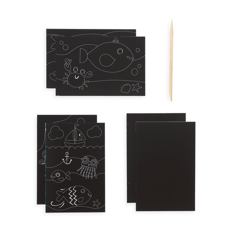 Friendly Fish Scratch and Scribble Mini Scratch Art Kit-Craft Activity-Tools 4 Teaching-Classroom Decor and More