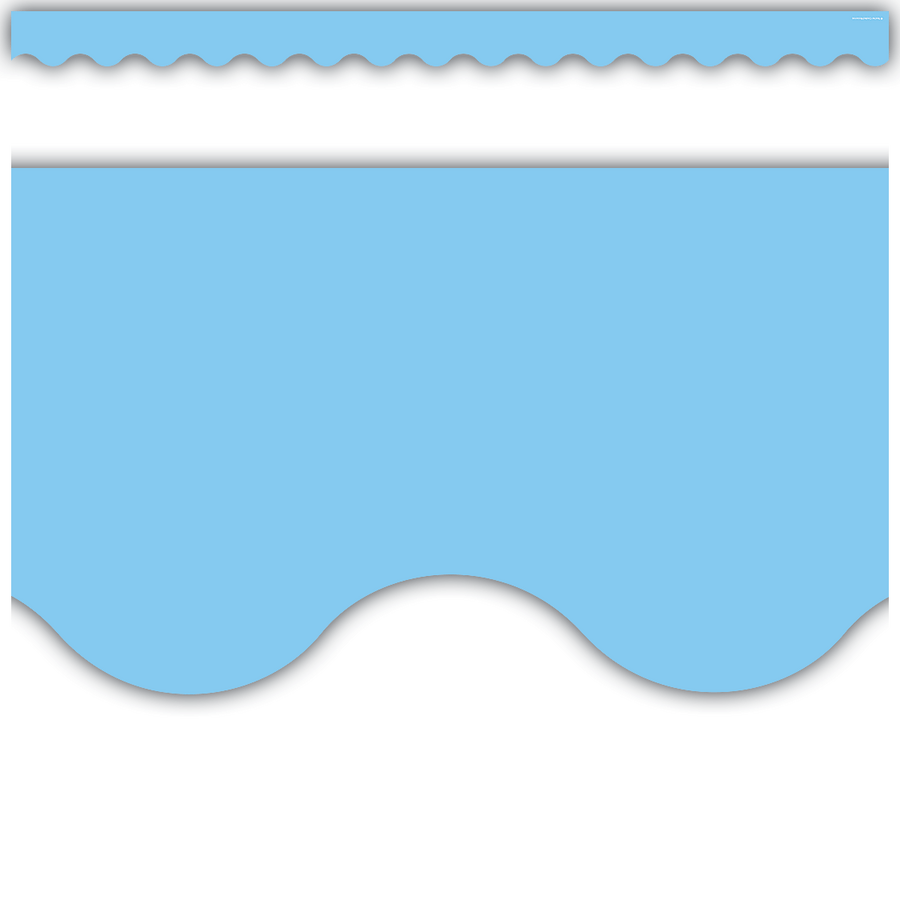 Light Blue Scalloped Border Trim-Borders-Tools 4 Teaching-Classroom Decor and More