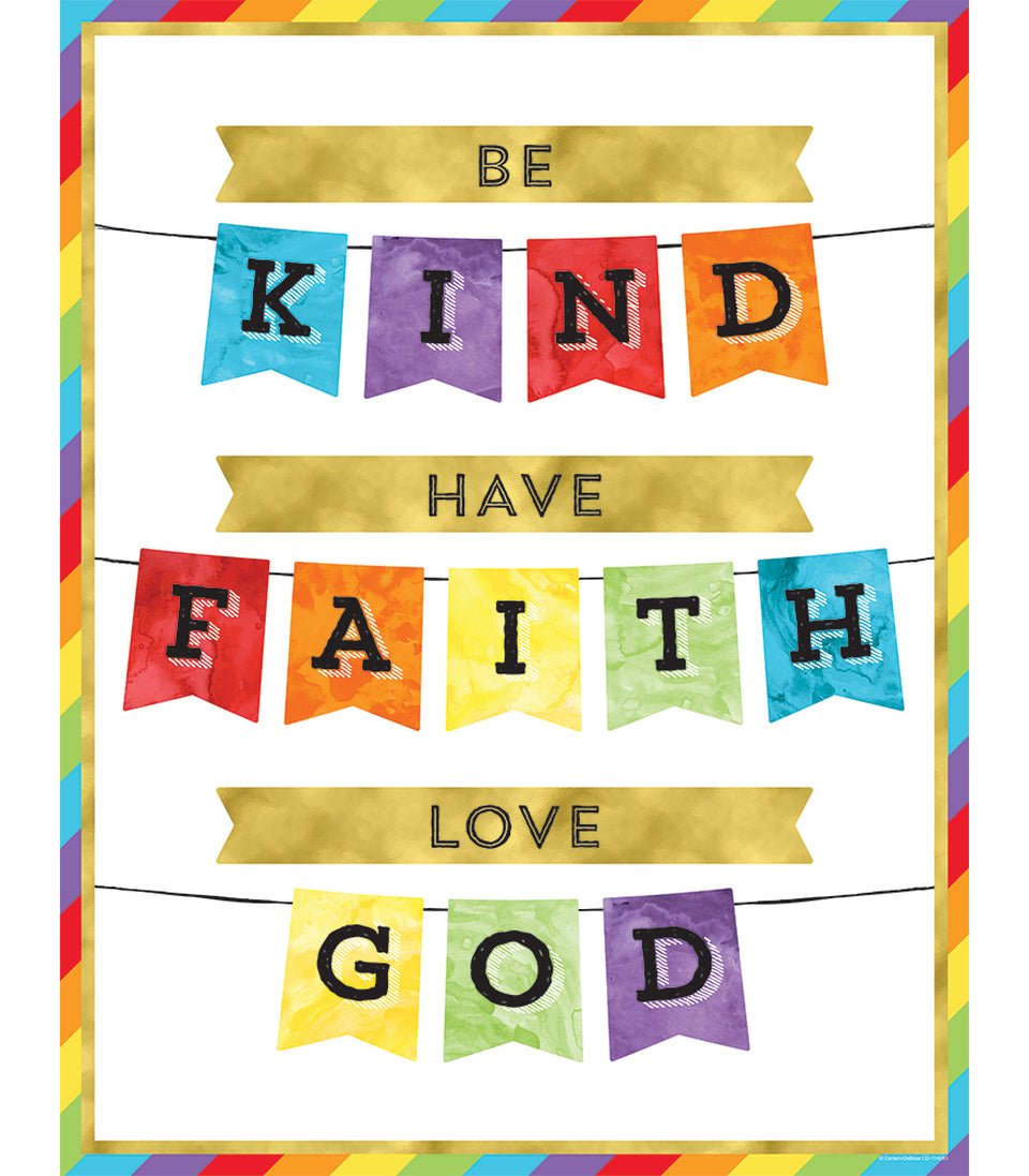 Be Kind Have Faith Love God Chart-Religious-Tools 4 Teaching-Classroom Decor and More