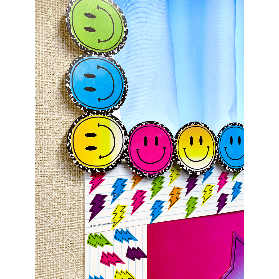 Brights 4Ever Smiley Faces Die-Cut Border Trim-Borders-Tools 4 Teaching-Classroom Decor and More