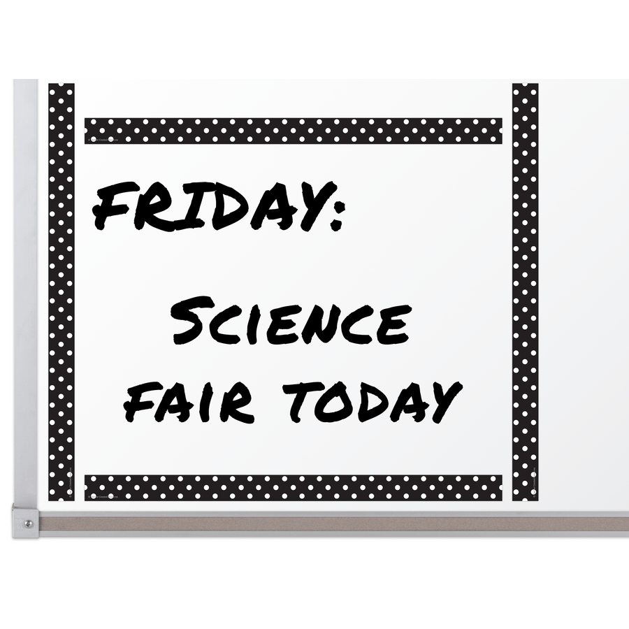 Black Polka Dots Magnetic Strips-Magnetic-Tools 4 Teaching-Classroom Decor and More