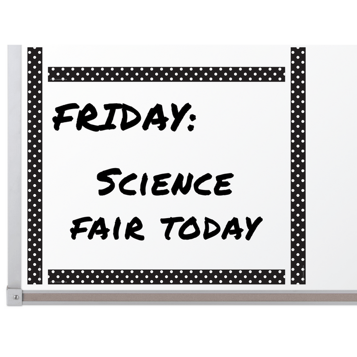 Black Polka Dots Magnetic Strips-Magnetic-Tools 4 Teaching-Classroom Decor and More