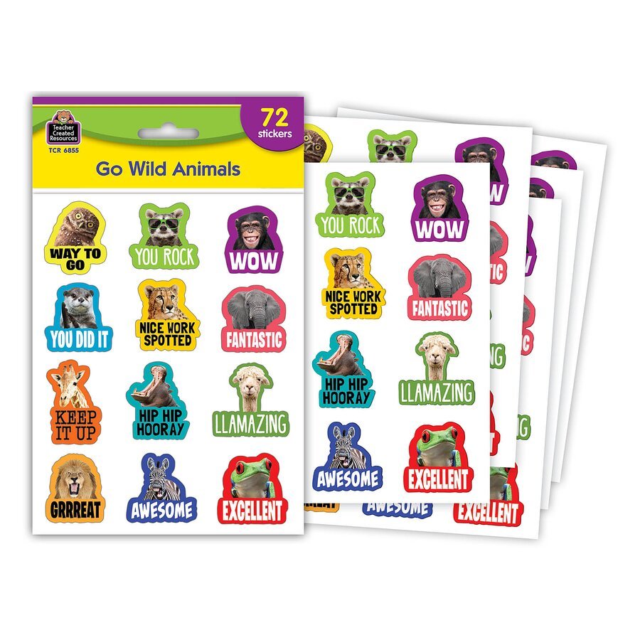 Go Wild Animals Stickers-Stickers-Tools 4 Teaching-Classroom Decor and More