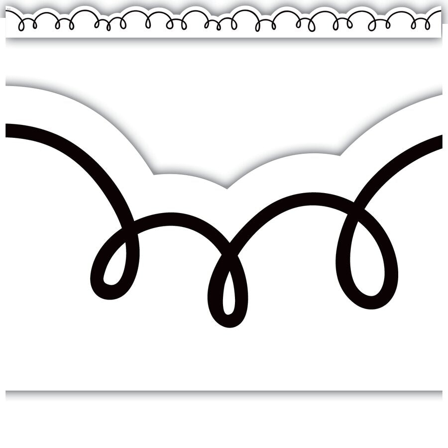 White with Black Squiggles Die-Cut Border Trim-Borders-Tools 4 Teaching-Classroom Decor and More