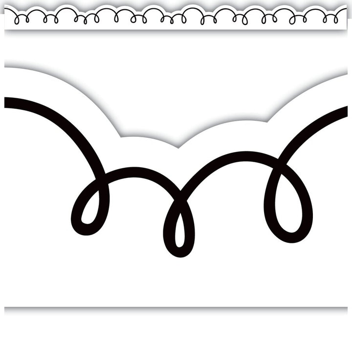 White with Black Squiggles Die-Cut Border Trim-Borders-Tools 4 Teaching-Classroom Decor and More