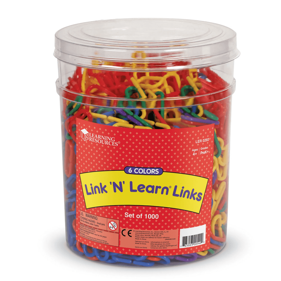 *Link 'N' Learn® Links - 6 Colors, Set of 1000-Numbers, Counting & Sorting-Tools 4 Teaching-Classroom Decor and More