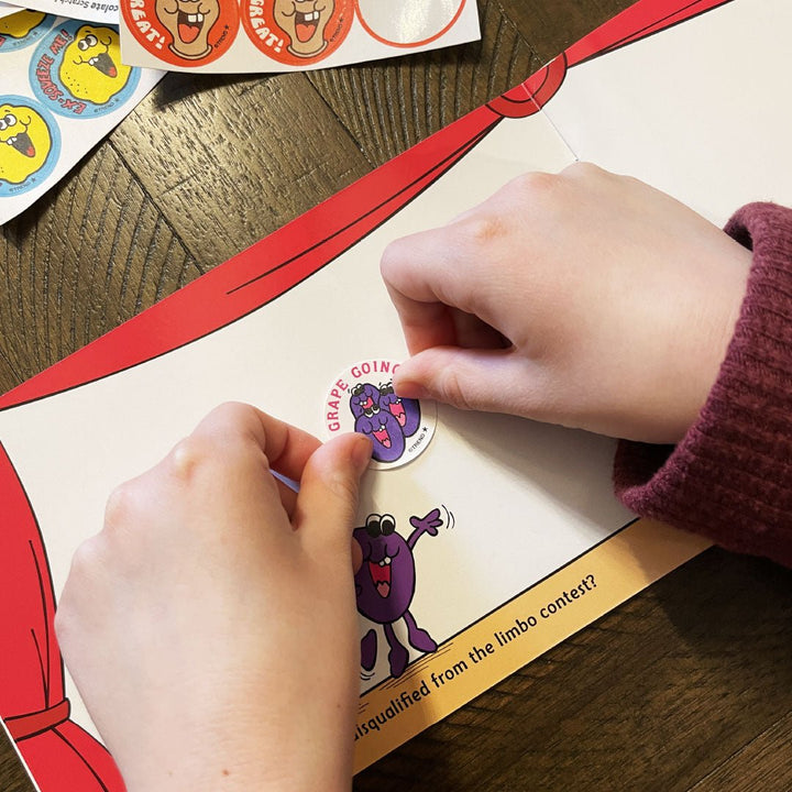 Grape Going!, Grape Jelly scent Retro Scratch 'n Sniff Stinky Stickers®-Stickers-Tools 4 Teaching-Classroom Decor and More