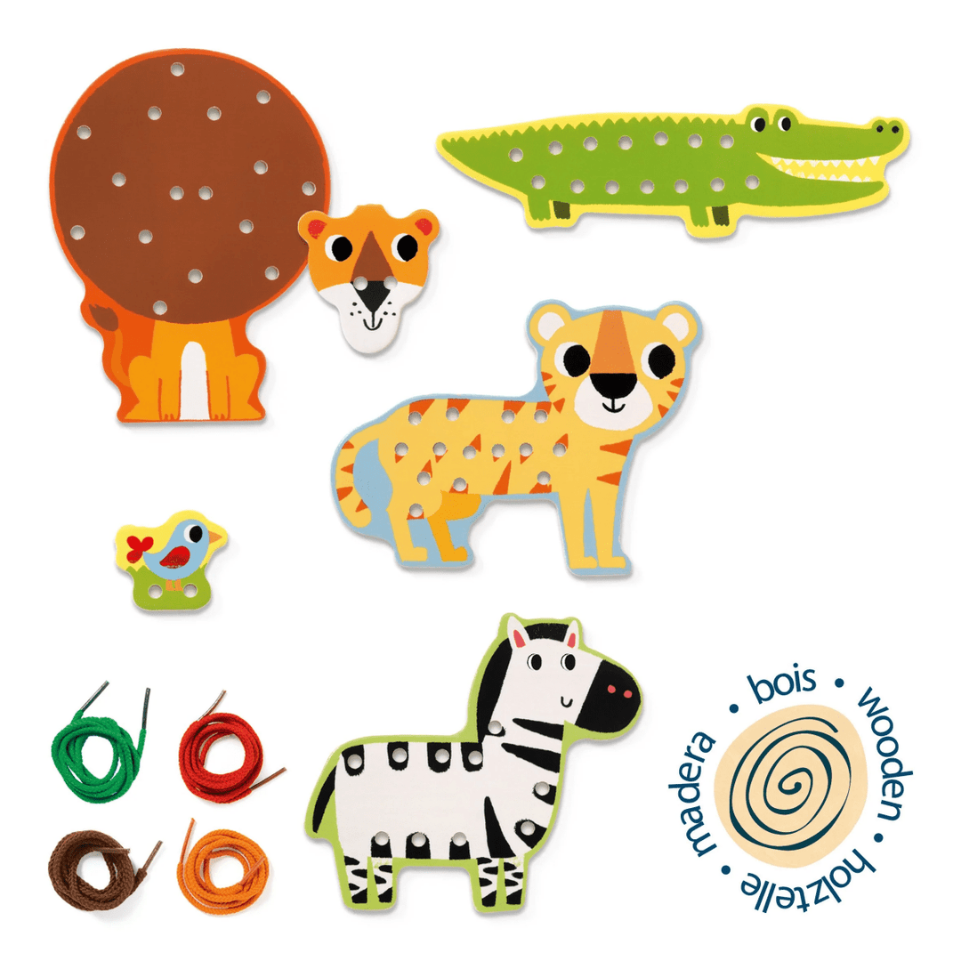 *Lassanimo Lacing Wooden Skill Boards-Baby & Toddler-Tools 4 Teaching-Classroom Decor and More