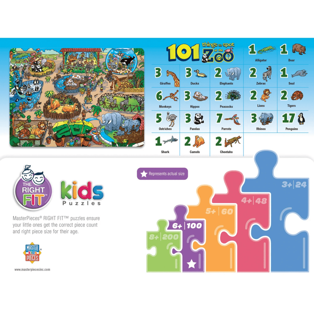 101 Things to Spot at the Zoo - 101 Piece Jigsaw Puzzle-Puzzles-Tools 4 Teaching-Classroom Decor and More