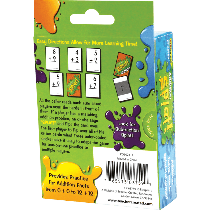 Math Splat Game: Addition-Addition & Subtraction-Tools 4 Teaching-Classroom Decor and More