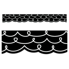 Core Decor Loop-de-Loop on Black EZ Border-Borders-Tools 4 Teaching-Classroom Decor and More