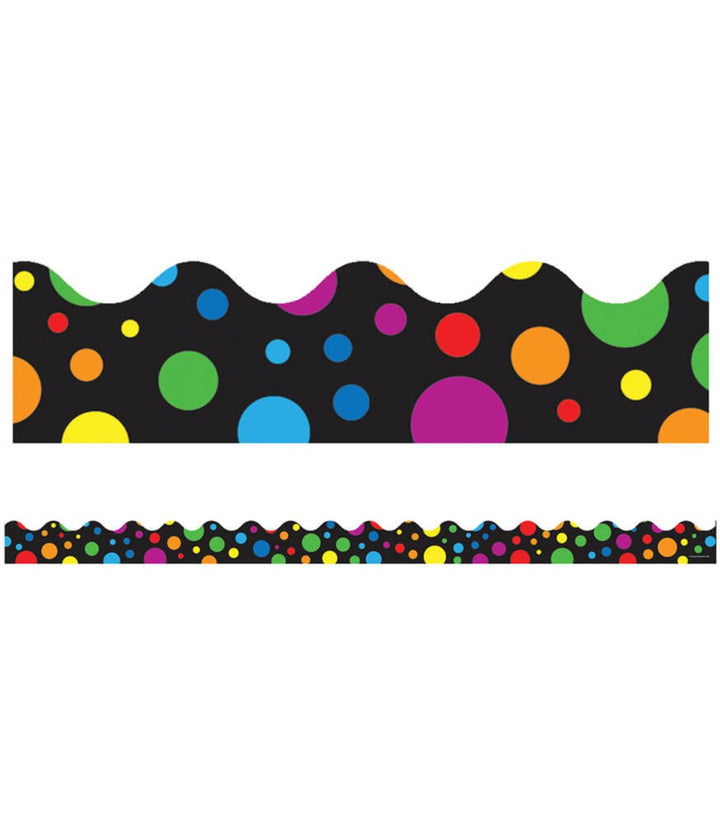 Big Rainbow Dots Scalloped Bulletin Board Borders-Borders-Tools 4 Teaching-Classroom Decor and More