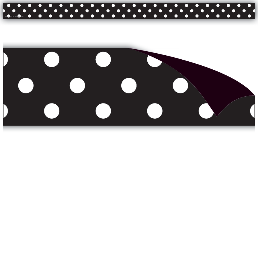 Black Polka Dots Magnetic Strips-Magnetic-Tools 4 Teaching-Classroom Decor and More