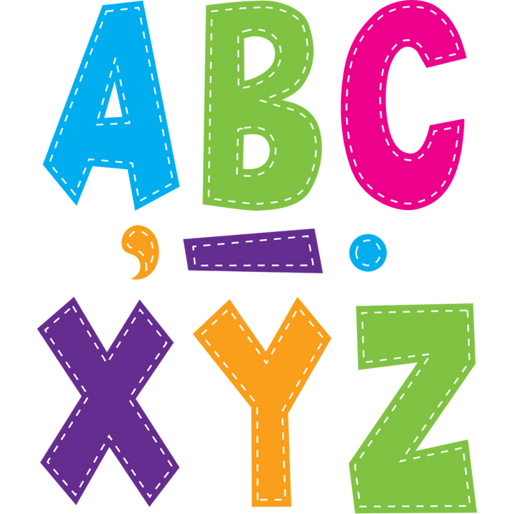 Multi Bright Stitch 7" Letters-Letters-Tools 4 Teaching-Classroom Decor and More