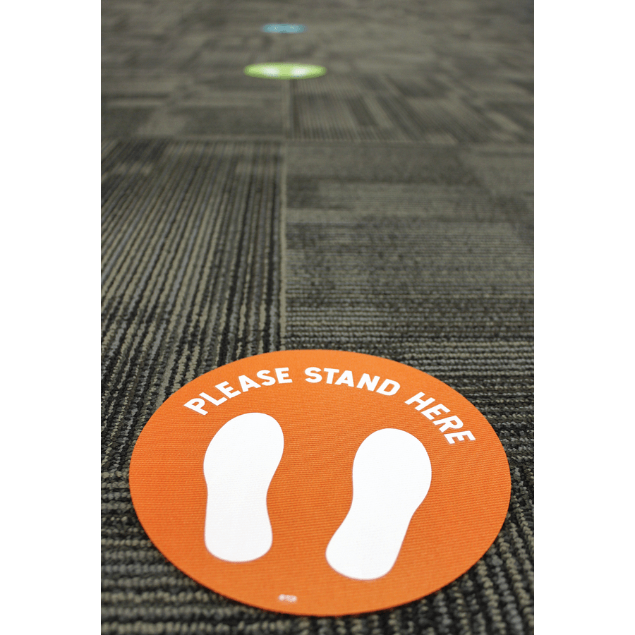 Spot On Carpet Markers Please Stand Here - 7"-Classroom Essentials-Tools 4 Teaching-Classroom Decor and More