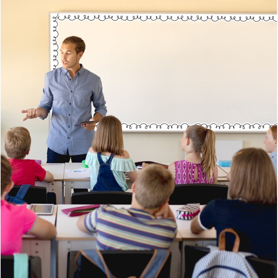 White with Black Squiggles Die-Cut Border Trim-Borders-Tools 4 Teaching-Classroom Decor and More