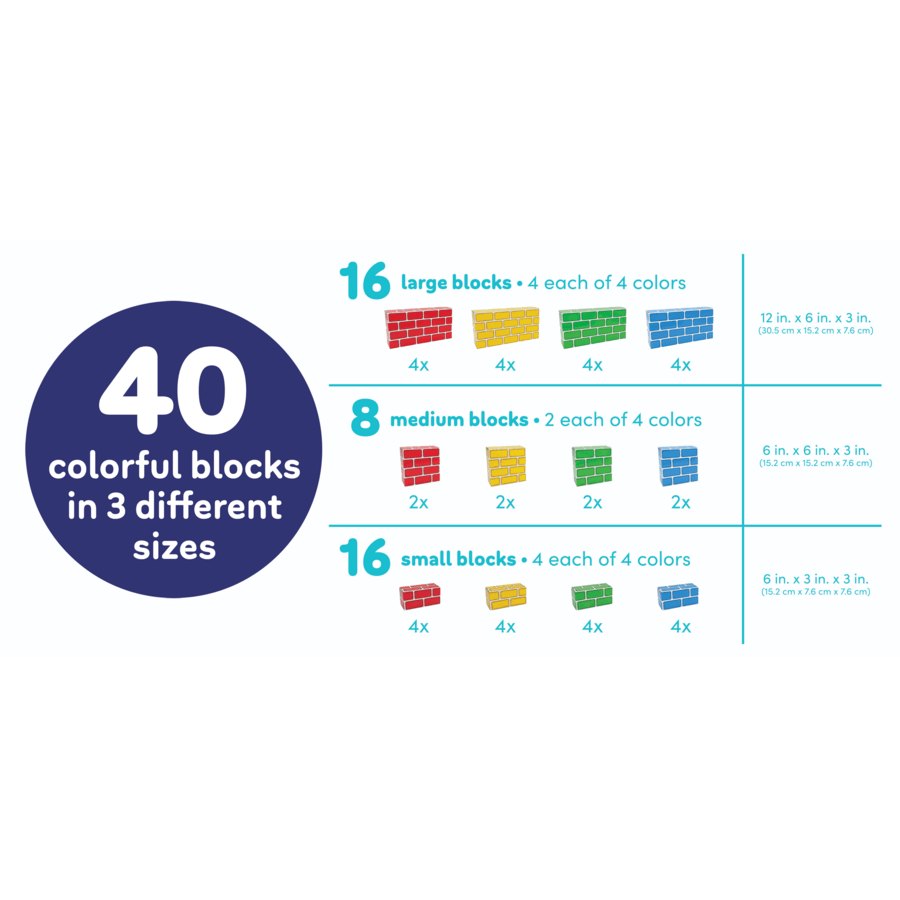 Easy-Stack Cardboard Blocks (40-Piece Set)-Building-Tools 4 Teaching-Classroom Decor and More