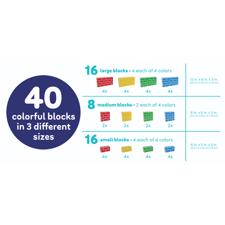 Easy-Stack Cardboard Blocks (40-Piece Set)-Building-Tools 4 Teaching-Classroom Decor and More