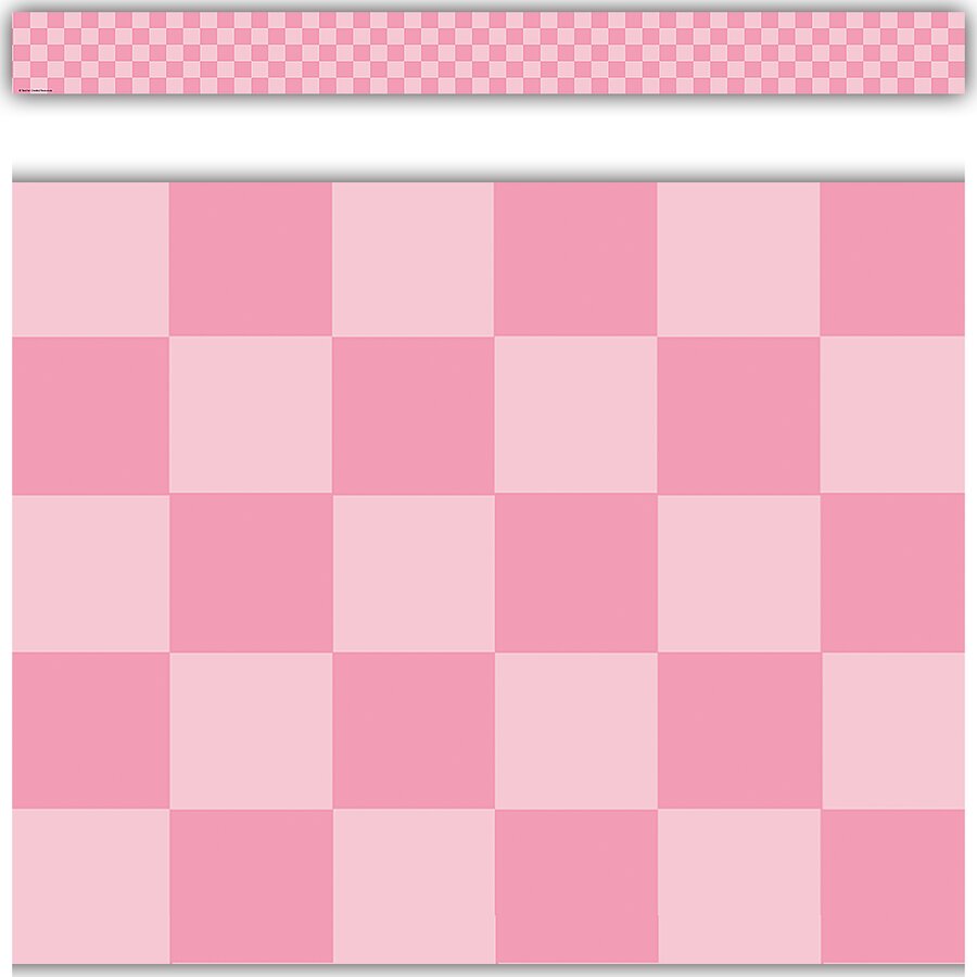 Cool for School Pink Checkers Straight Border Trim-Borders-Tools 4 Teaching-Classroom Decor and More