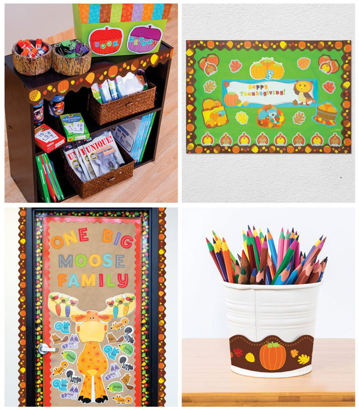 *Acorns & Pumpkins Scalloped Bulletin Board Borders-Tools 4 Teaching-Classroom Decor and More