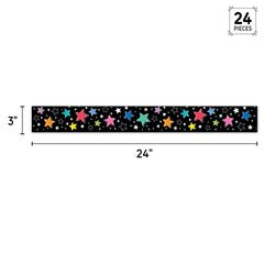 Star Bright Colorful Stars on Black EZ Border-Borders-Tools 4 Teaching-Classroom Decor and More