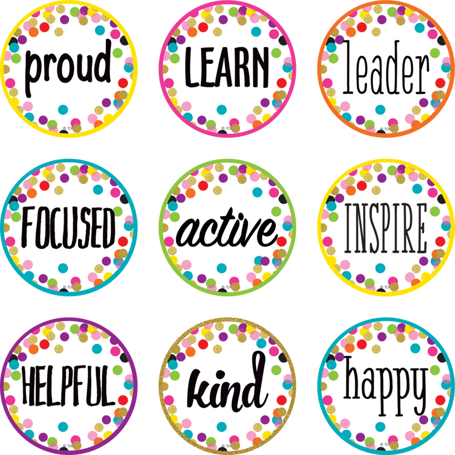Confetti Positive Words Mini Accents-Mini Accents-Tools 4 Teaching-Classroom Decor and More