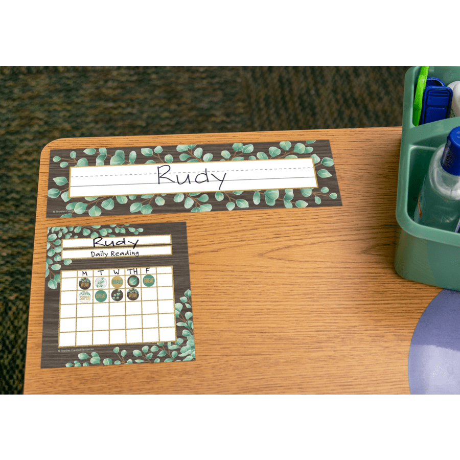 Eucalyptus Flat Name Plates-Nameplates & Name Tags-Tools 4 Teaching-Classroom Decor and More