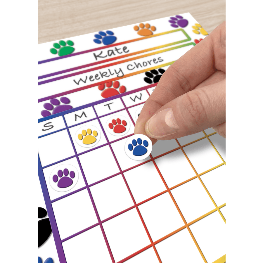Colorful Paw Prints Mini Stickers-Stickers-Tools 4 Teaching-Classroom Decor and More