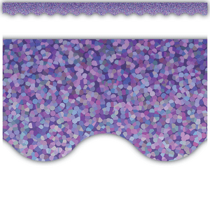 Scalloped Border Trim: Purple Sparkle-Borders-Tools 4 Teaching-Classroom Decor and More