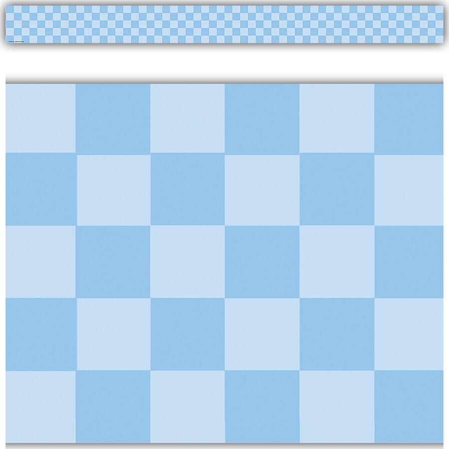 Cool for School Blue Checkers Straight Border Trim-Borders-Tools 4 Teaching-Classroom Decor and More
