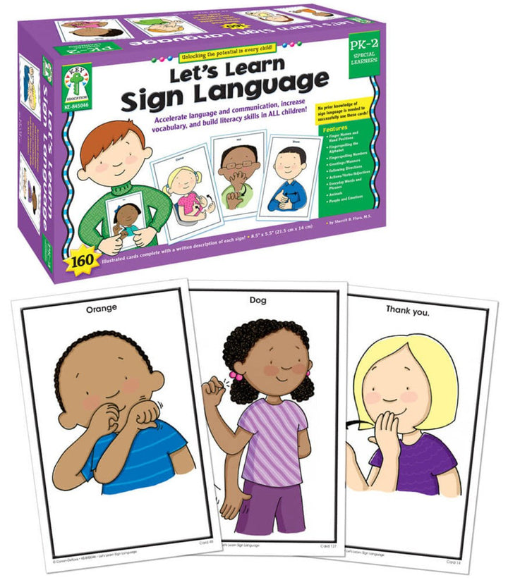Let's Learn Sign Language Learning Cards Grade PK-2-Classroom Essentials-Tools 4 Teaching-Classroom Decor and More