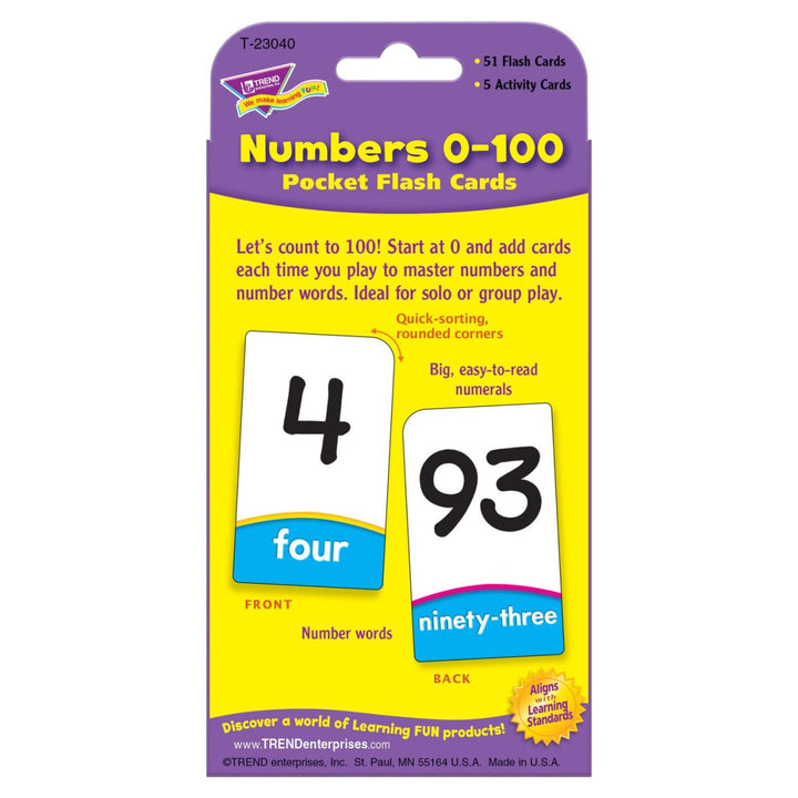 Numbers 0-100 Pocket Flash Cards-Flashcards-Tools 4 Teaching-Classroom Decor and More