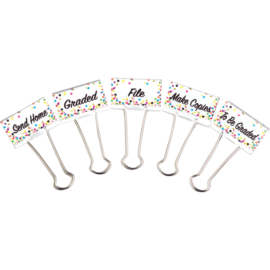 Confetti Classroom Management Large Binder Clips-Office Supplies-Tools 4 Teaching-Classroom Decor and More