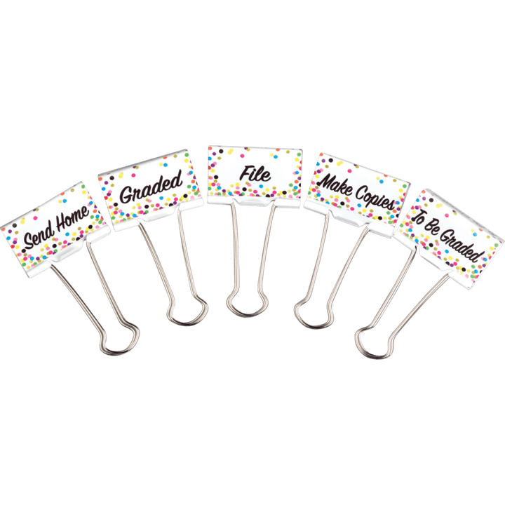 Confetti Classroom Management Large Binder Clips-Office Supplies-Tools 4 Teaching-Classroom Decor and More