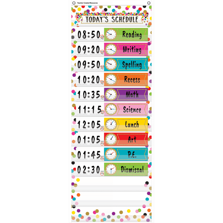 *Confetti 14 Pocket Daily Schedule Pocket Chart-Pocket Charts-Tools 4 Teaching-Classroom Decor and More