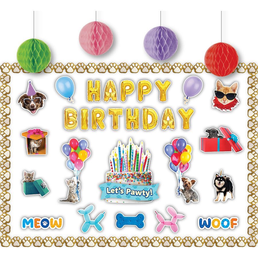 Cats and Dogs Happy Birthday Create and Decorate Quick Kit-Craft Activity-Tools 4 Teaching-Classroom Decor and More