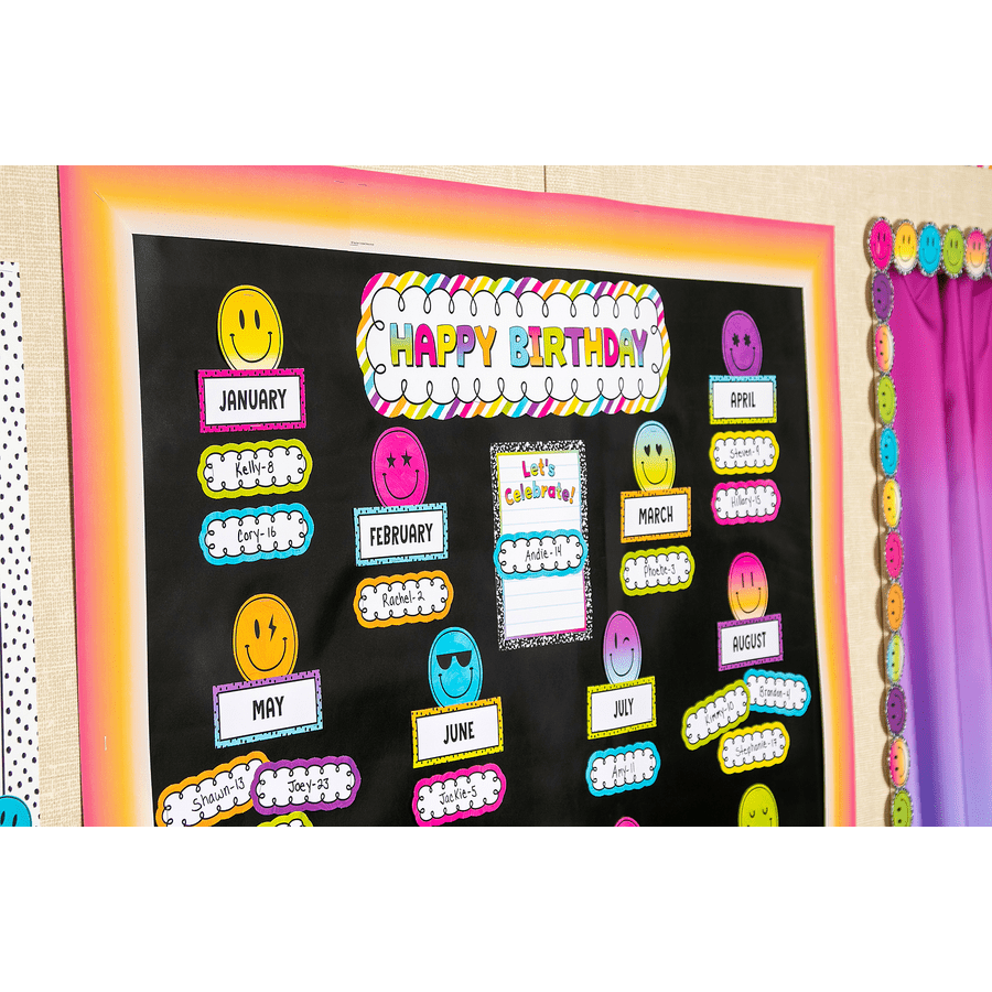 Brights 4Ever Happy Birthday Mini Bulletin Board-Bulletin Board Sets-Tools 4 Teaching-Classroom Decor and More