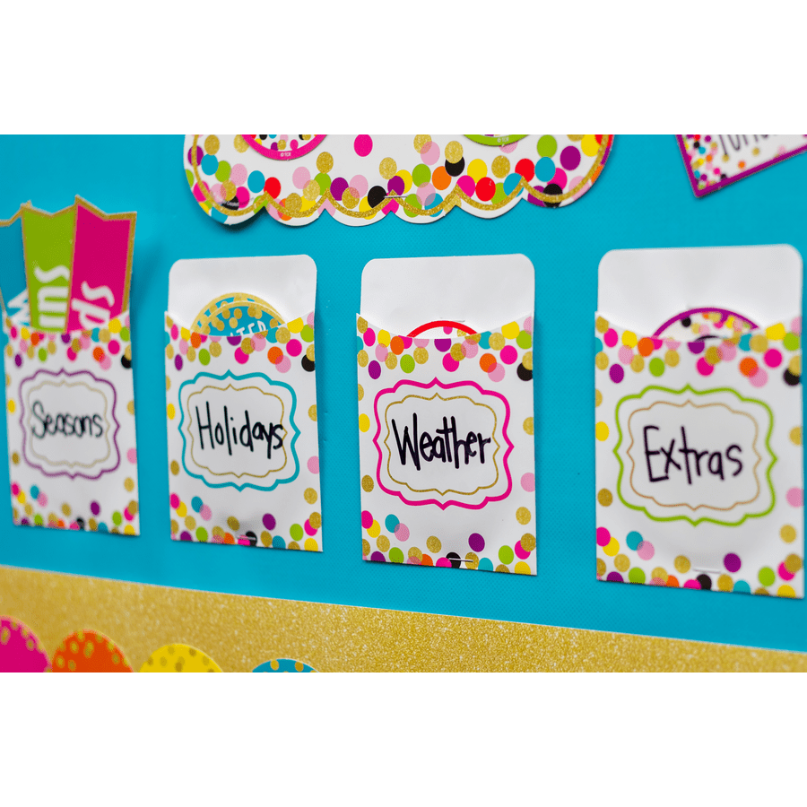 Confetti Library Pockets - Multi-Pack-Library Pockets-Tools 4 Teaching-Classroom Decor and More