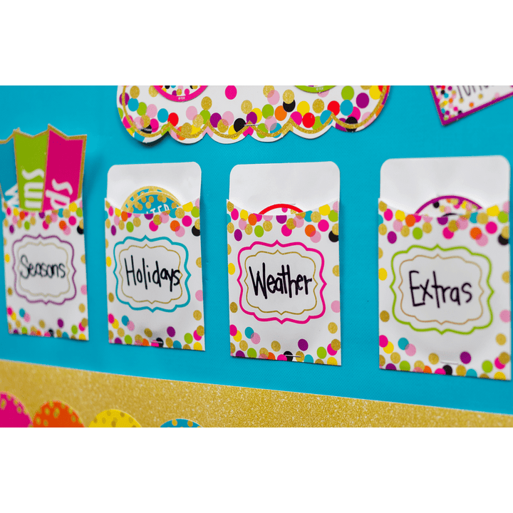 Confetti Library Pockets - Multi-Pack-Library Pockets-Tools 4 Teaching-Classroom Decor and More