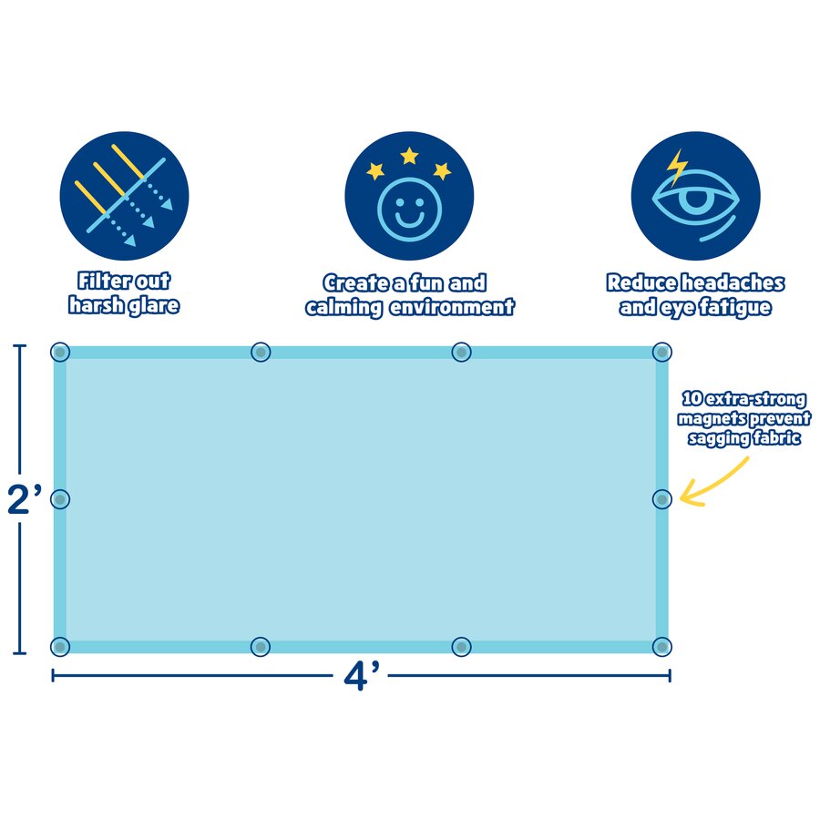 Light Blue Calming Covers Ceiling Light Filters-Classroom Essentials-Tools 4 Teaching-Classroom Decor and More