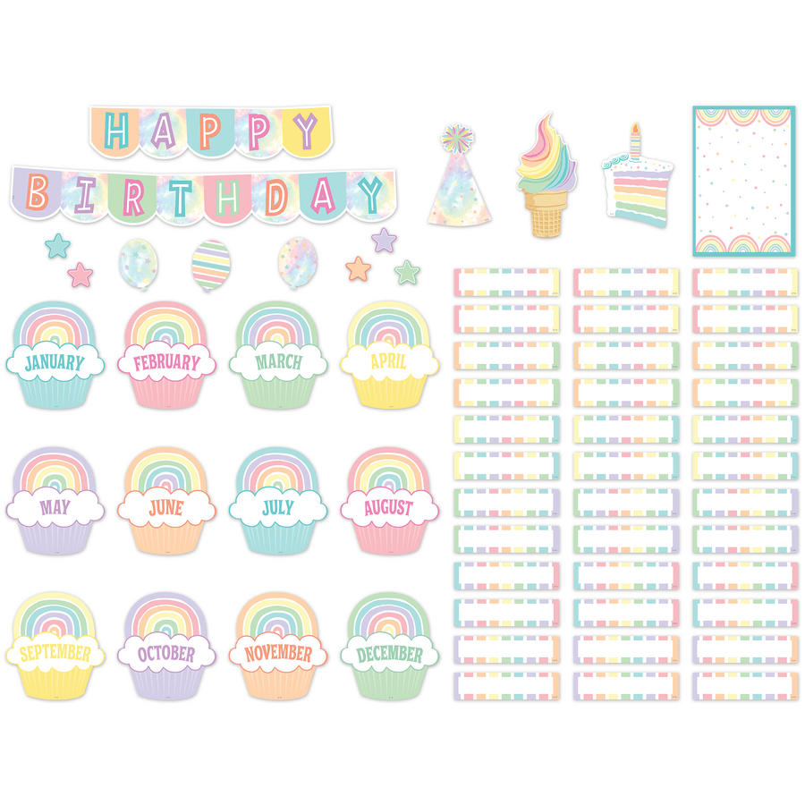 Pastel Pop Happy Birthday Mini Bulletin Board-Birthday-Tools 4 Teaching-Classroom Decor and More