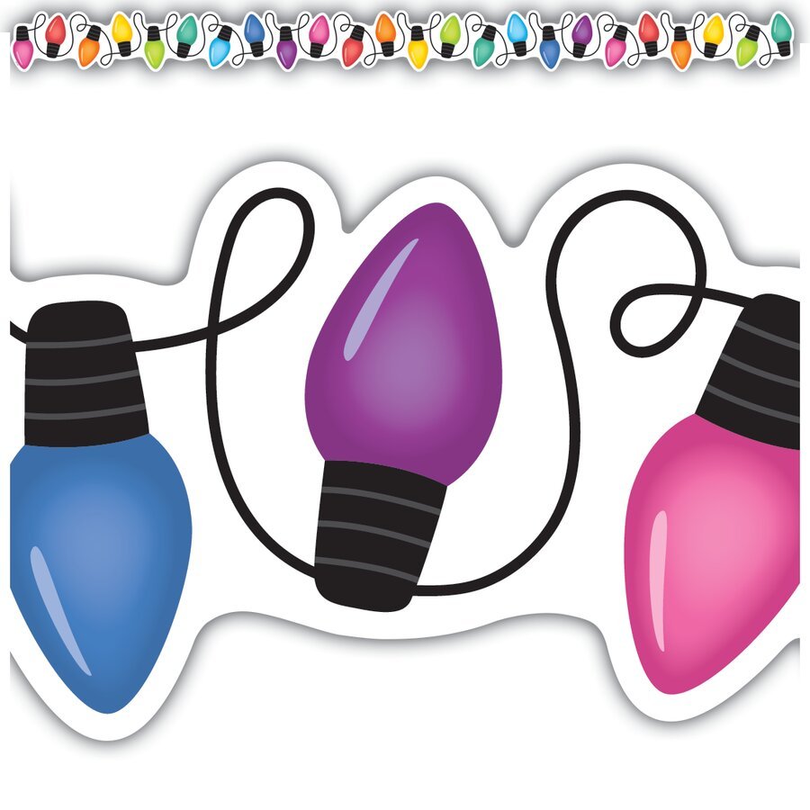 Colorful Holiday Lights Die-Cut Border Trim-Tools 4 Teaching-Classroom Decor and More