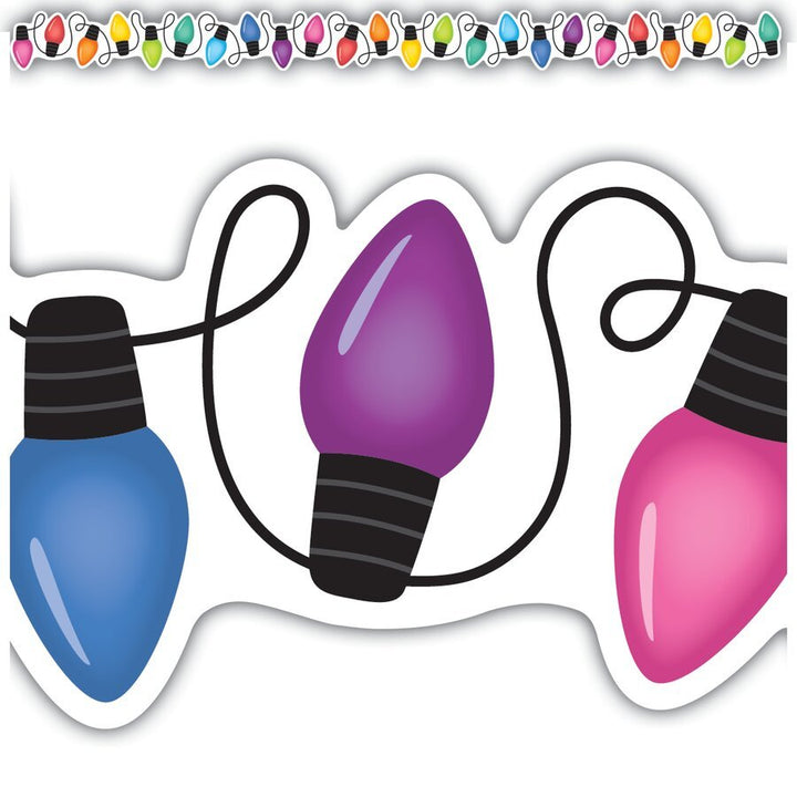 Colorful Holiday Lights Die-Cut Border Trim-Tools 4 Teaching-Classroom Decor and More