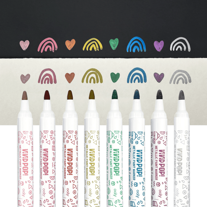 Vivid Pop! Water Based Paint Markers - Metallic - Set of 8-Art Supplies-Tools 4 Teaching-Classroom Decor and More